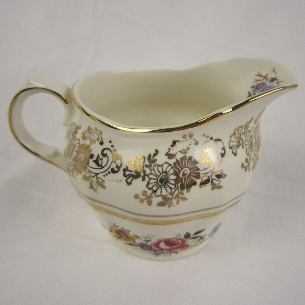 Alfred Meakin England Creamer Only - Golden Posy 22k